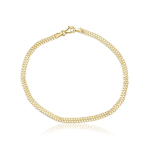 Pulseira Elos Grumet Duplos Em Ouro Amarelo