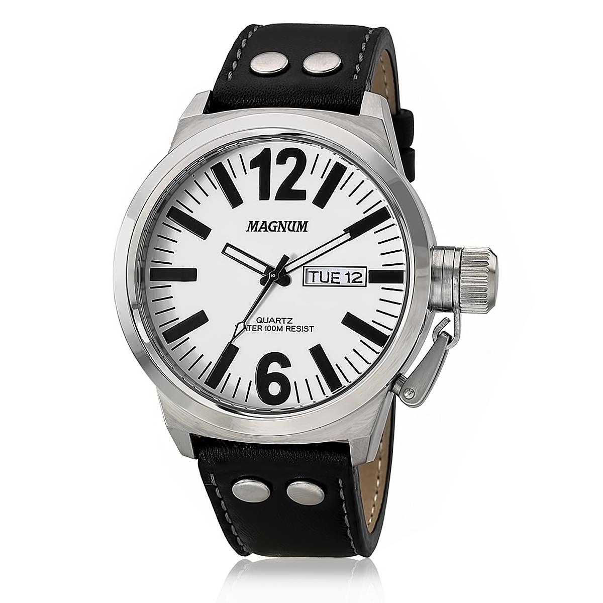 Relógio Masculino Pulseira Couro Magnum Ma31524j