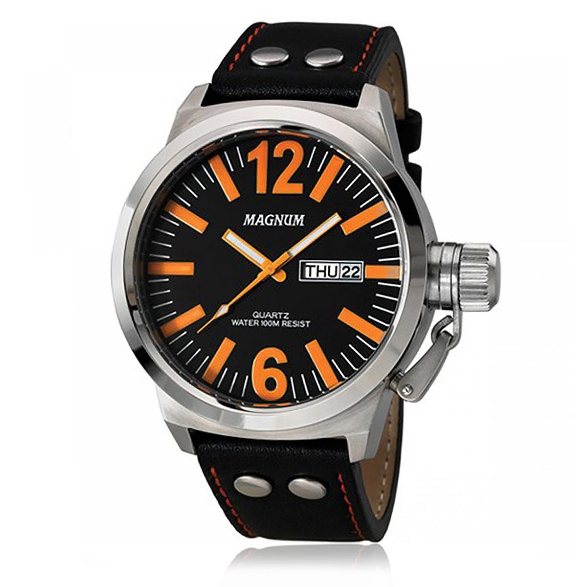 Relógio Masculino Pulseira Couro Magnum Ma31524j