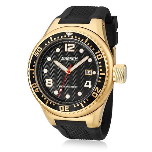 Relógio magnum masculino - ma34012p - dourado com pulseira de