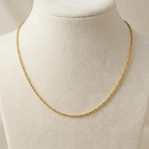 Corrente de Ouro Malha Corda, com 40 cm