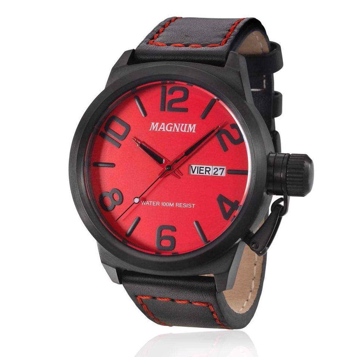 Relógio Magnum Masculino Ma33399t Original Pulseira De Couro