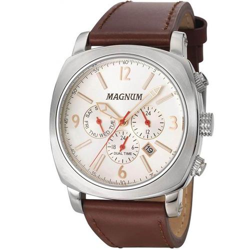 Relógio Magnum Masculino Business - MA34512D - Preto com Pulseira de Couro  Marrom - Relojoaria e Joalheria Tic Tac Atibaia
