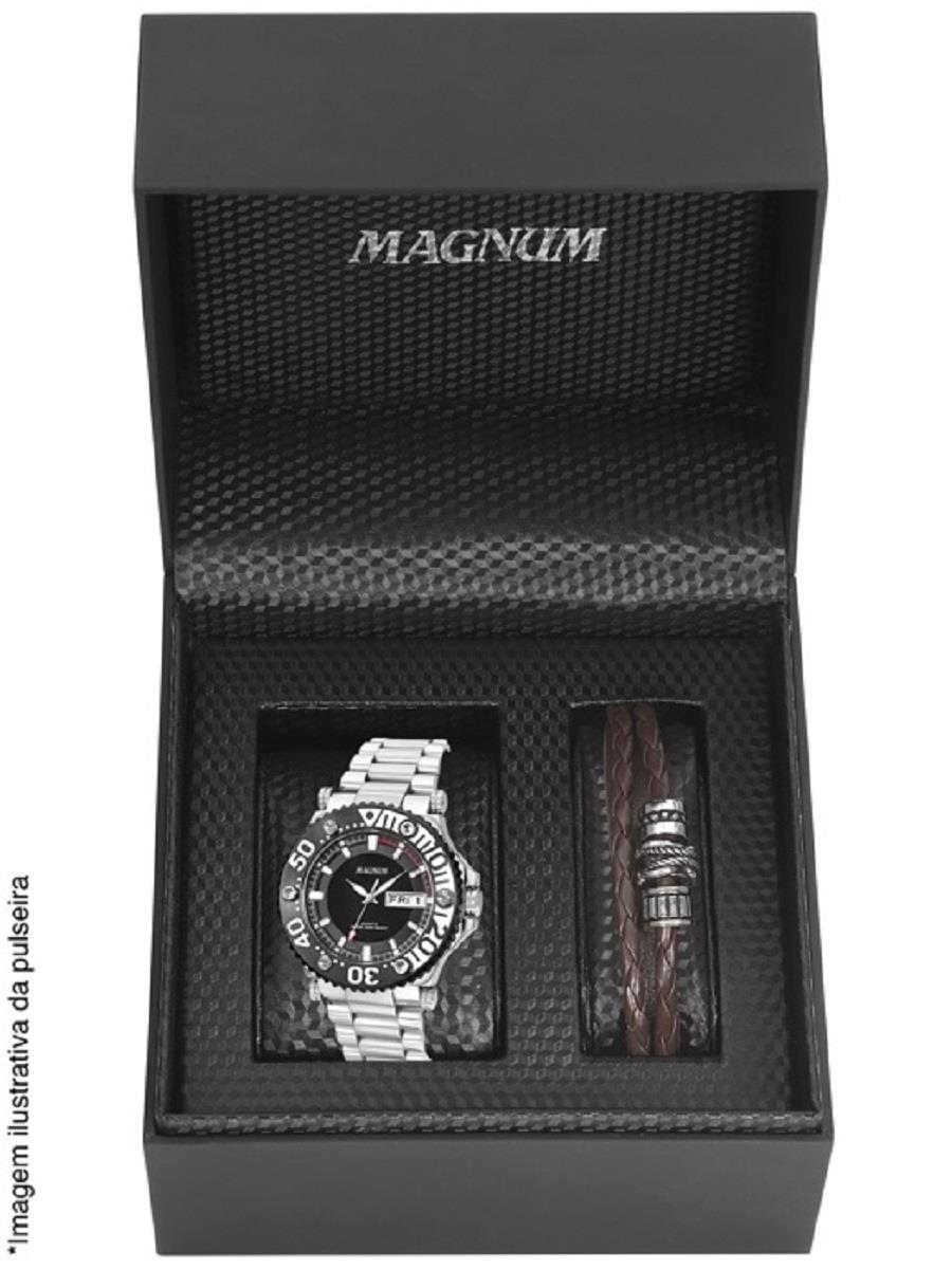 Relógio Magnum Masculino Prata Analógico MA34585F Magnum