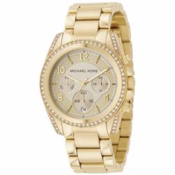 Relogio mk best sale dourado feminino