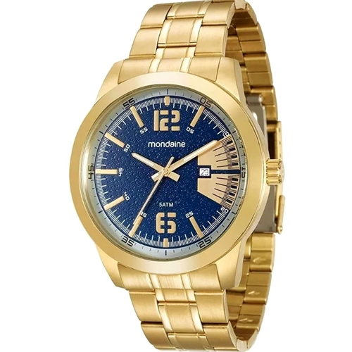 relogio masculino mondaine dourado