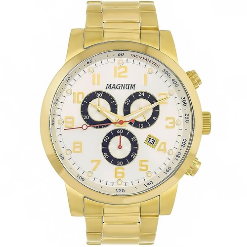 Relógio Masculino Magnum Cronógrafo Ma32167w - Prata