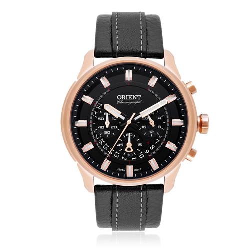 Relogio orient chronograph pulseira de couro Clearance