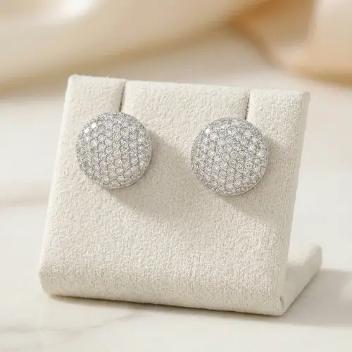 Par de Brincos Chuveiro de Ouro com 122 Diamantes