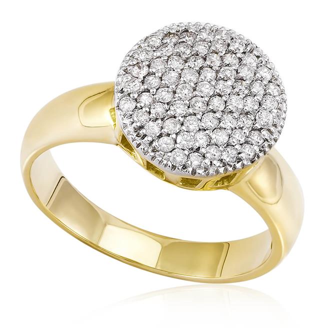 Anel Chuveiro de Ouro com 61 Diamantes e Corações Internos