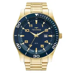 Relógio Technos Masculino Dourado Analógico Calendário 2115MQLS/4A