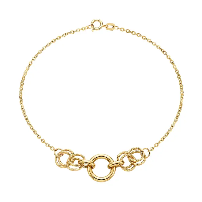 Pulseira de Ouro 18K com Elos Trabalhados