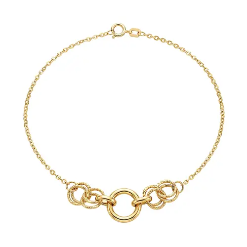 Pulseira de Ouro 18K com Elos Trabalhados