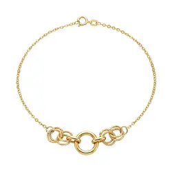 Pulseira de Ouro 18K com Elos Trabalhados