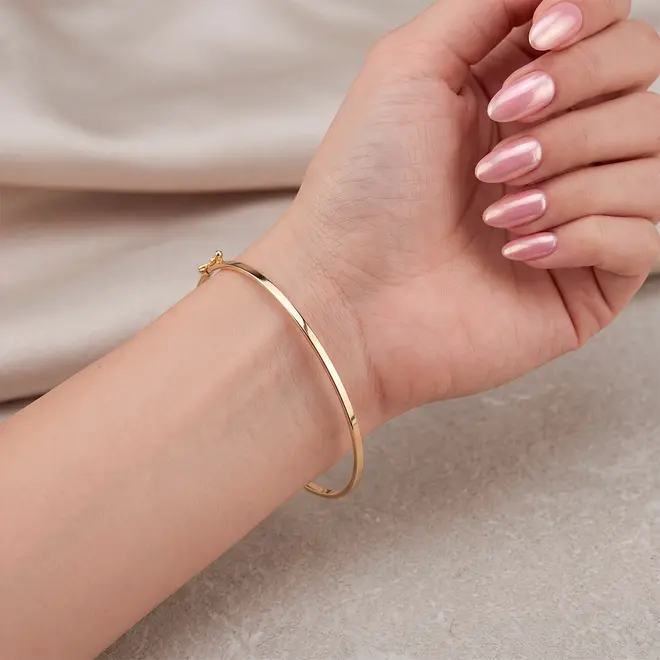 Bracelete de Ouro com 2 mm de largura