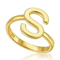 Anel de Ouro com letra S