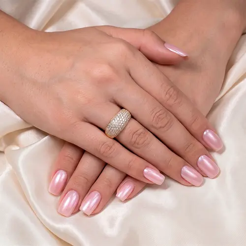 Anel Pavê de Ouro com 1,35 Ct Diamantes