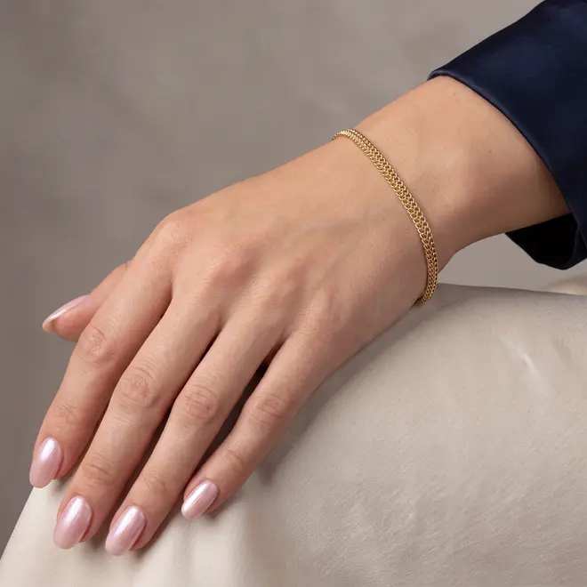 Pulseira de Ouro com Malha Italiana de 19 cm