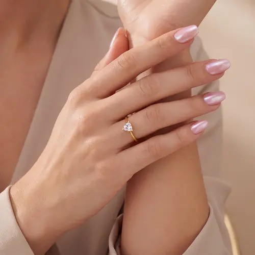 Anel de Prata modelo Triaton com Zircônia Branca