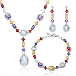 Conjunto de Prata 925 com Mix de Gemas