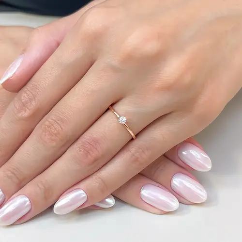 Anel Solitário de Ouro Rose - Diamante de 12 Pts