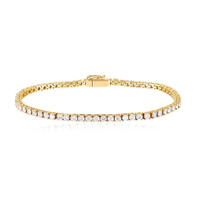 Pulseira Estilo Riviera De Ouro Com 64 Diamantes