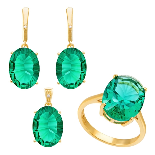 Conjunto Com Diamantes E Cristais Turmalina Paraiba Lapidacao Millenium Joiasvip
