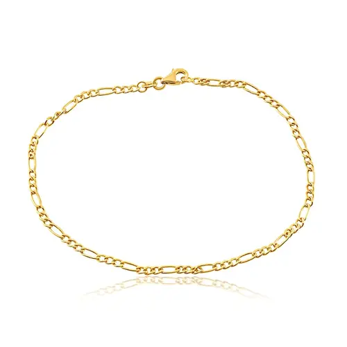 Pulseira Elos Figaro de Ouro Amarelo - 21 cm