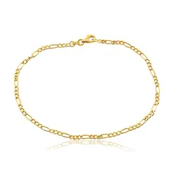 Pulseira Elos Figaro de Ouro Amarelo - 21 cm