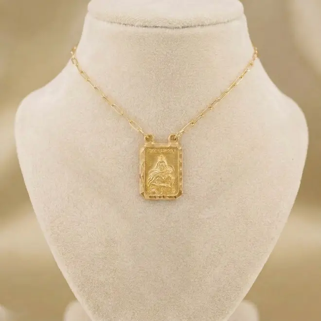 Escapulário de Ouro com Malha Cartier e 60 cm