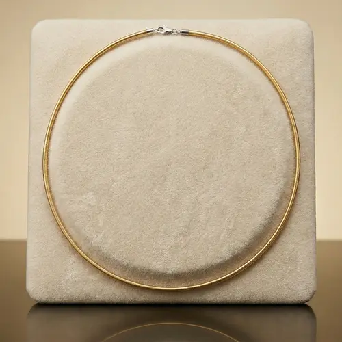 Gargantilha de Ouro 2 Cores Double Face, Modelo Omega