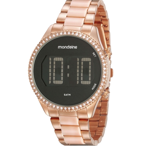 relogio mondaine digital preto feminino