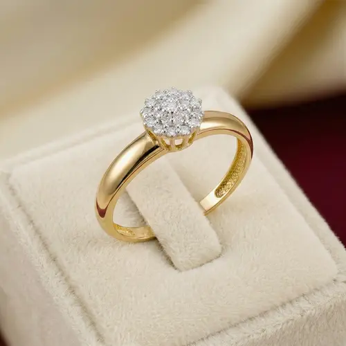 Anel Chuveiro de Ouro - 19 Diamantes