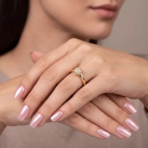 Anel Chuveiro de Ouro - 19 Diamantes