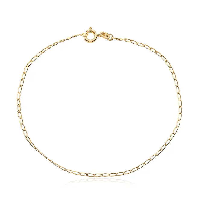 Pulseira de Ouro com Elos ovais e 21 cm