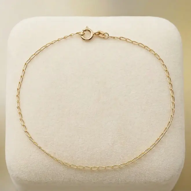 Pulseira de Ouro com Elos ovais e 21 cm