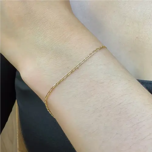 Pulseira de Ouro com Elos ovais e 21 cm