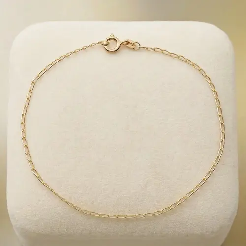 Pulseira de Ouro com Elos ovais e 21 cm