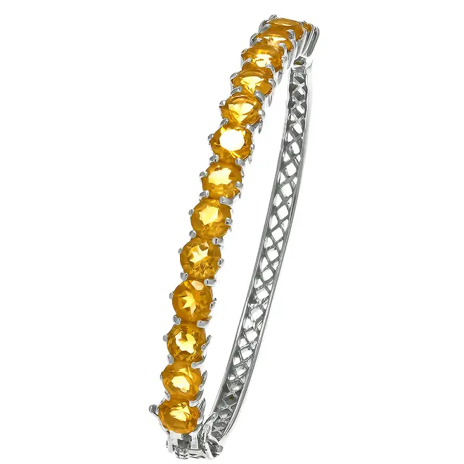 Bracelete de Prata com 15 Citrinos