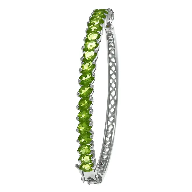 Bracelete de Prata com 20 Peridotos