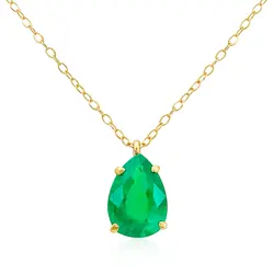 Pingente de Ouro Amarelo com Esmeralda Gota de 50 pts