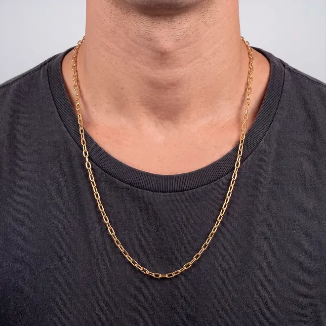 Corrente Masculina de Ouro - Elos Cartier - 60 cm
