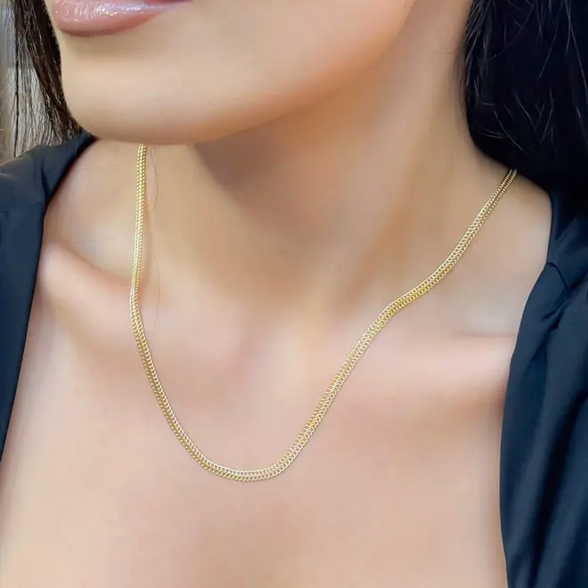Corrente Elos Grumet Duplos em Ouro Amarelo