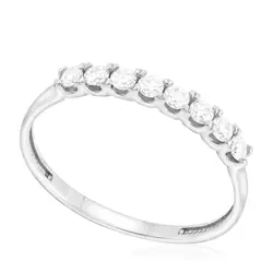 Meia Aliança de Ouro Branco com 8 Diamantes 102753