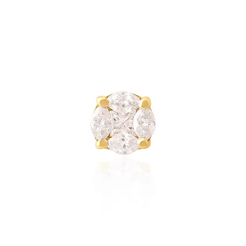 Pingente Chuveiro de Ouro Amarelo com 5 Diamantes