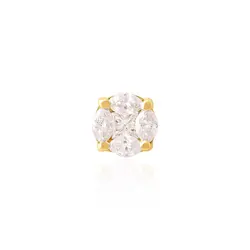 Pingente Chuveiro de Ouro Amarelo com 5 Diamantes