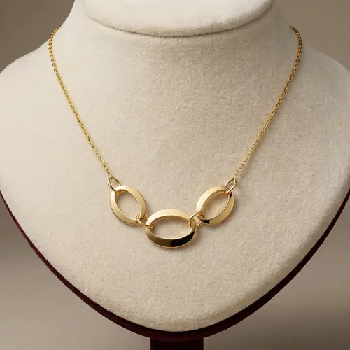 Colar de Ouro Amarelo com Elos Ovais