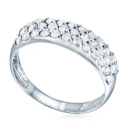 Anel Colmeia de Ouro Branco com 90 Pts em Diamantes