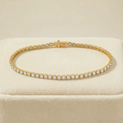 Pulseira Riviera de Ouro Amarelo com 3,38 ct em Diamantes