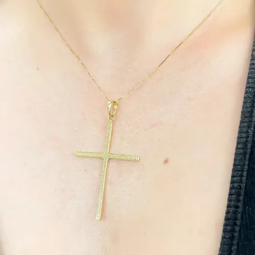 Pingente Cruz de Ouro Amarelo